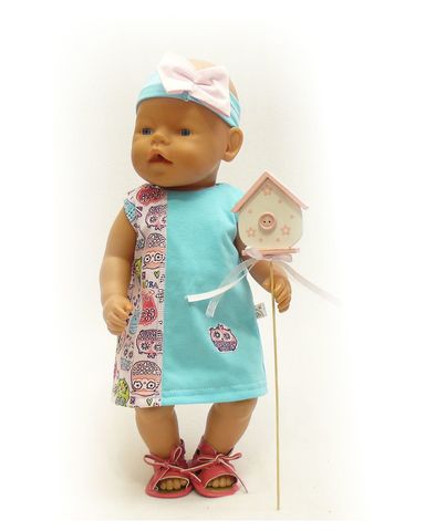 Платье трикотажное - На кукле. Одежда для кукол, пупсов и мягких игрушек.
