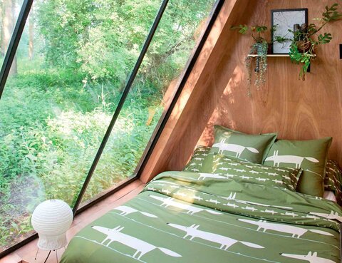 Постельное белье 1.5 спальное Blanc des Vosges Mr Fox Mousse зеленое