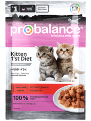Влажный корм Pro Balance Kitten для котят, телятина, 85 г
