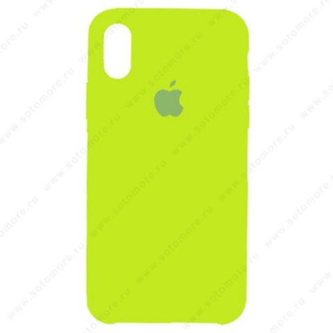 Накладка Silicone Case для Apple iPhone XR салатовый