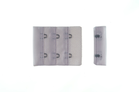 Застежка с крючками светло-серая 2 ряда (цв. 166), 44*55 мм