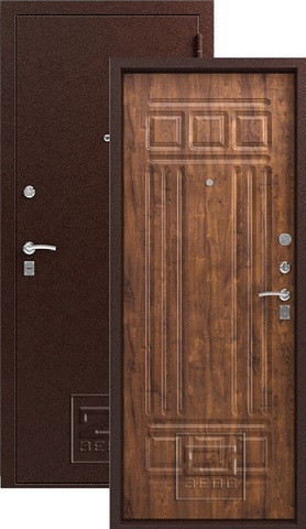 Дверь входная Зевс Z-4, 2 замка, 1,5 мм  металл, (медь+античный дуб)
