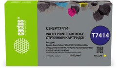 Картридж струйный Cactus CS-EPT7414 T7414 желтый (1100мл) для Epson SureColor SC-F6000, 6200, 7000