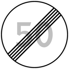 Знак Конец ограничения максимальной скорости 3.25