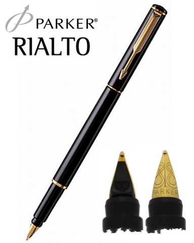 Ручка перьевая Parker Rialto F92, Lacquer Black GT, F  (S0151860)