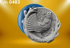 Силиконовый молд Глухарь   (медальон) № 0483