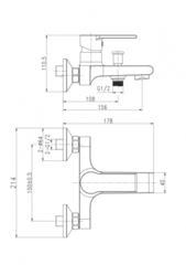 СМЕСИТЕЛЬ BRASKO BLACK ДЛЯ ВАННЫ ЧЕРНЫЙ