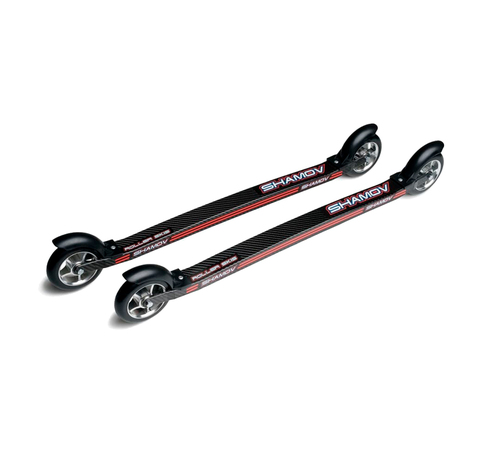 Профессиональные карбоновые лыжероллеры Shamov 04-03R для конькового хода, колеса каучук 100 мм