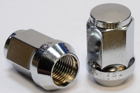 ГАЙКА КОЛЕСА 14*1,5*35 H19 (ЗАКРЫТАЯ, ЛИТОЙ ДИСК) ХРОМ