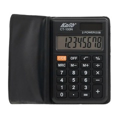 
          Калькулятор карманный Kajib 8 Bit, в обложке-книжке, 9*6 см, чёрный