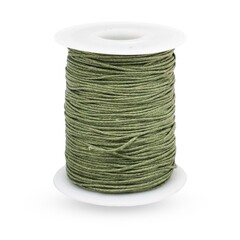 Шнур вощёный ш. 1 мм, 100% хлопок, хаки