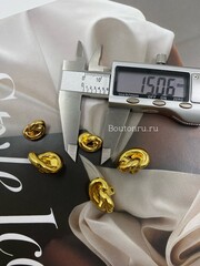 Пуговицы в форме узелка золотистые Боттег.