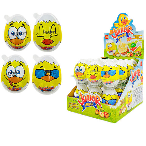 Egg Junior- Шоколадное яйцо-сюрприз Джуниор 1кор*6бл*24шт, 10г