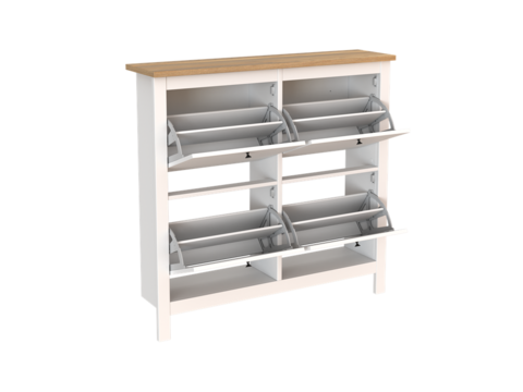 Тумба для обуви Сага 113*108 (112,6*27,9*107,9 см), белый/ясень