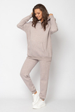 Утепленный спортивный костюм для беременных и кормящих 16216 светлый какао меланж