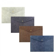 
          Папка-конверт на кнопке Alingar, A4, 235х330 мм, 180 мкм, горизонтальная, ассорти, "4 цвета кожи"