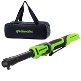 Аккумуляторный гайковерт-трещотка удлиненная GREENWORKS 24V GD24RWX (3804207) без аккумулятора и зарядного устройства, сумка