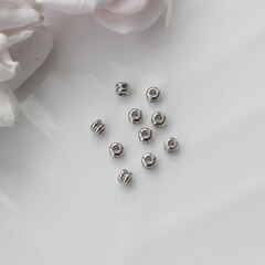 Бусина разделитель (спейсер), 4*3 мм, родий, 10 штук, Р043