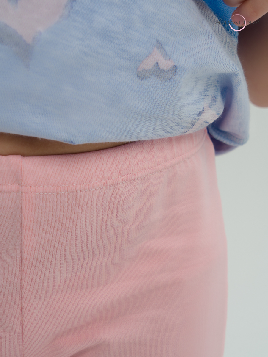 Костюм Актив розовые сердечки на голубом-розовый