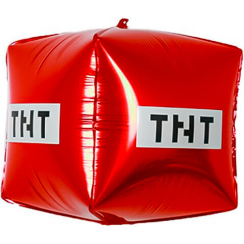 Шар 3D куб пиксели, TNT, красный, 56 см