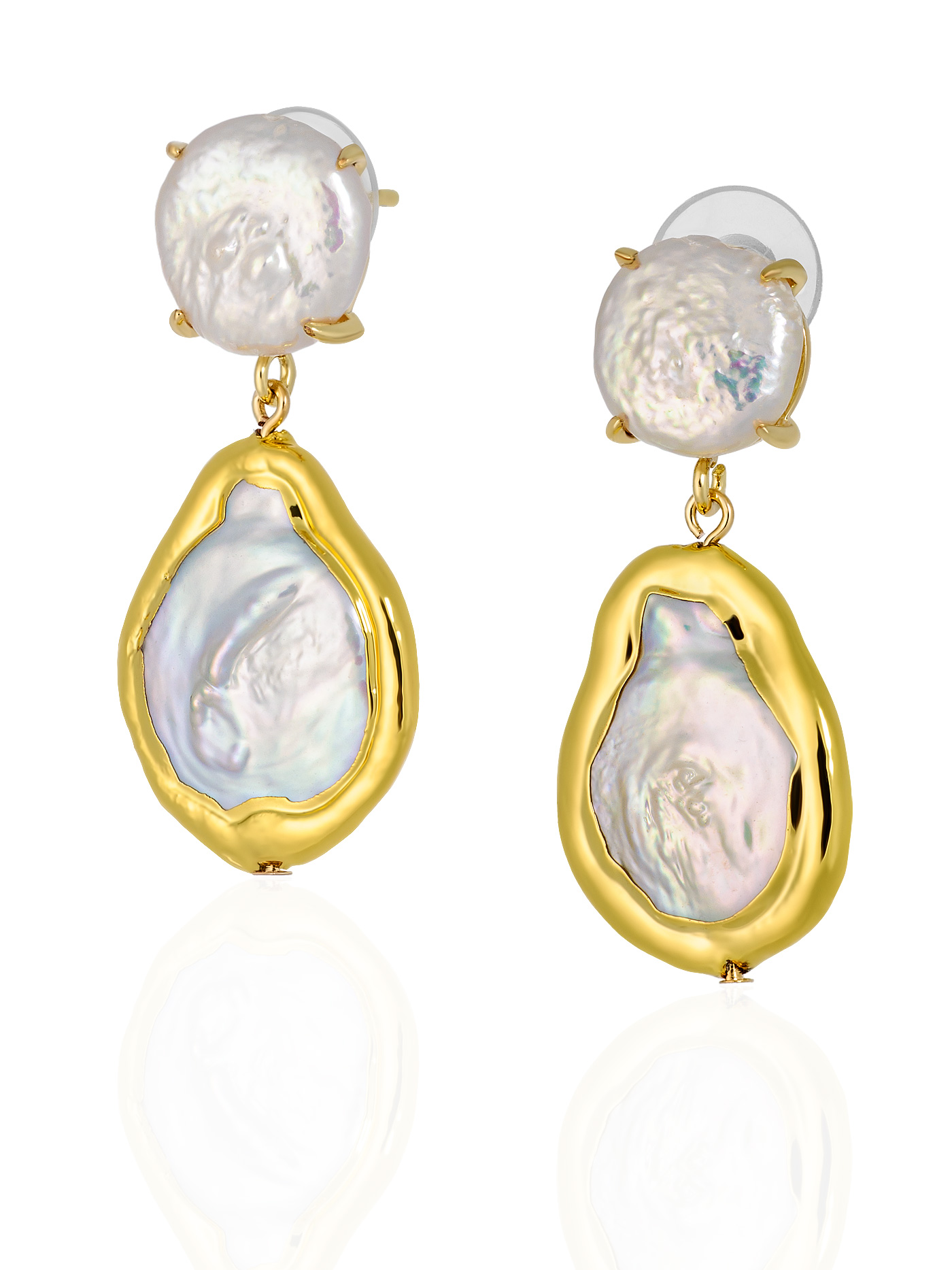 Вечерние серьги с барочным жемчугом