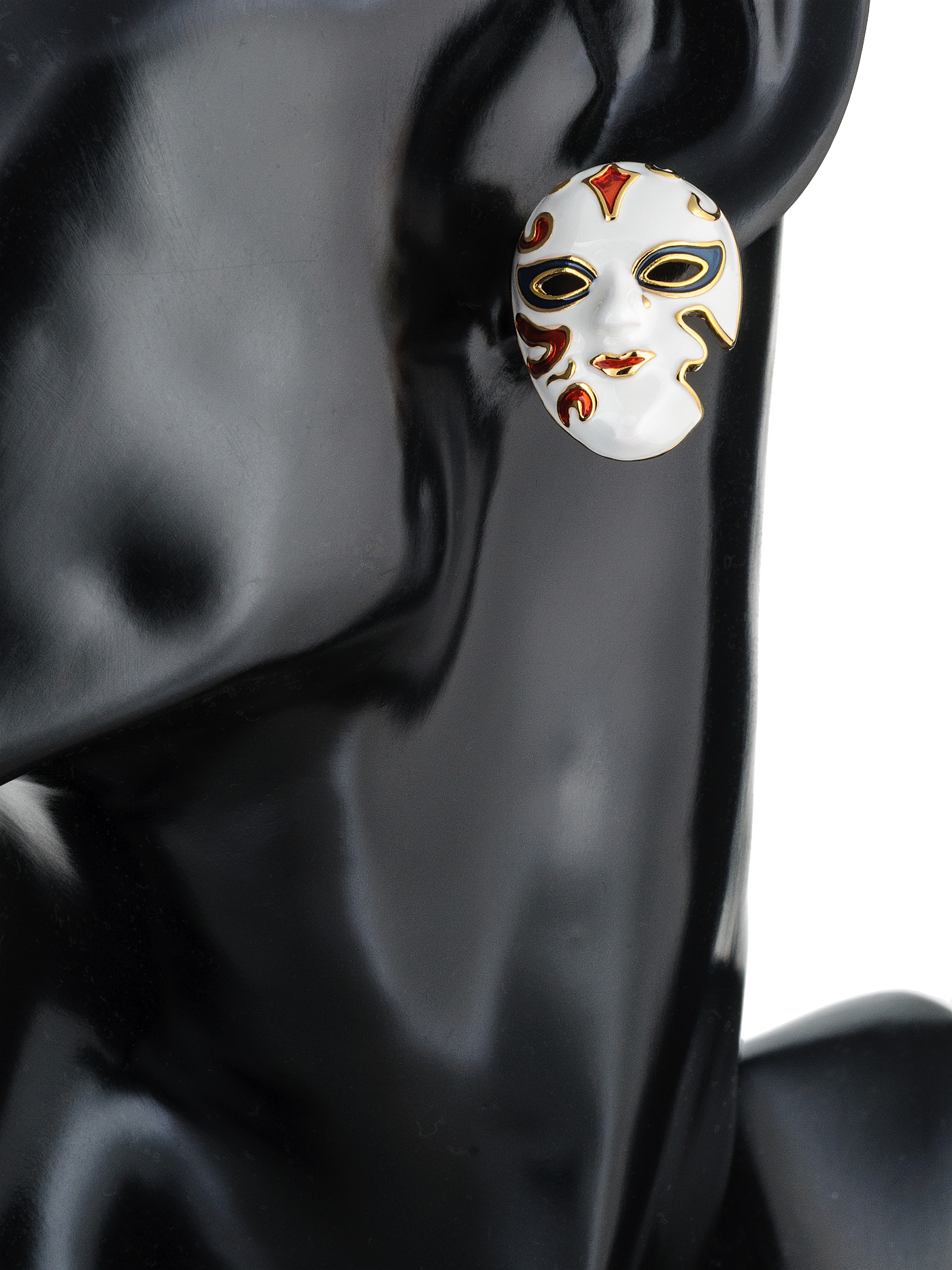 Массивные дизайнерские серьги Маски венецианские