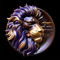 Силиконовый молд Медальон Лев правый малый