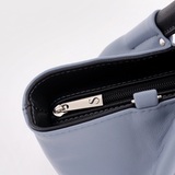 Сумка Саломея 362 гладкий серо-голубой + черный