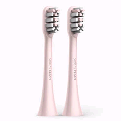 Сменные насадки для электрической зубной щетки Soocare Clean (2 шт.) (Розовый)