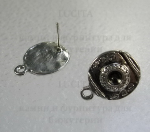 Пуссеты- гвоздики круглые 16 мм (цвет - античное серебро) (без заглушек) ()
