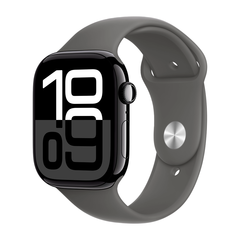 Умные часы Apple Watch Series 10 GPS, 46mm, Jet Black Aluminium Case with Sport Band S/M, Stone Gray (Черный)