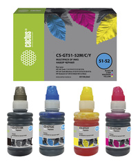 Чернила Cactus CS-GT51-52M/C/Y Набор набор 4x100мл для DeskJet GT 5810/5820/5812/5822