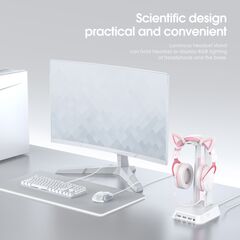 Подставка для наушников с RGB подсветкой и USB выходами