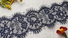 Кружево Французское, ш. 10,5 см, тёмно-синий