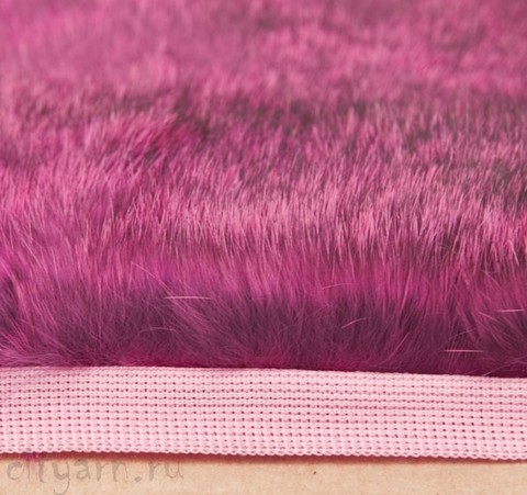 Меховая лента из кролика на прочной тесьме, серо-розовая, ширина 2.5 см