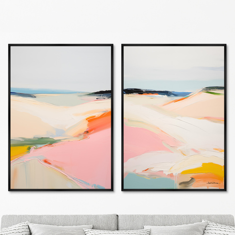 ArtNoMore - Набор из 2-х репродукций картин на холсте Landscape Collection, Coastal beaches, 2024г.
