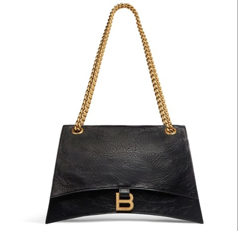 Сумка BALENCIAGA Crush среднего размера, черного цвета