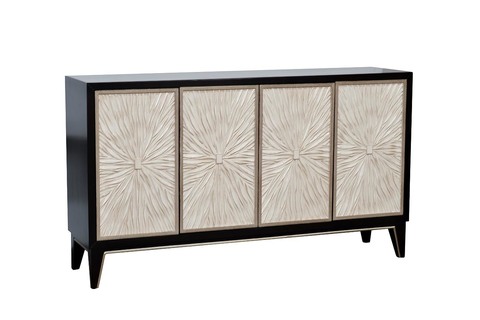 Комод с дверцами на деревянных ножках 90x41x157см Garda Decor цвет эспрессо