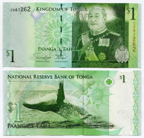 Банкнота Тонга 1 паанга 2008 год C261262. UNC