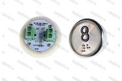 Кнопка (кнопочный модуль) EA2406S-S-W "8 этаж", круглая, статическая белая подсветка, Брайль