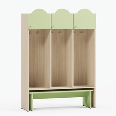 Детский шкаф Свейн 3С открытый со скамьей серия СКАНДИК