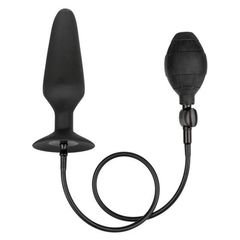 Черная расширяющаяся анальная пробка XL Silicone Inflatable Plug - 16 см. - 