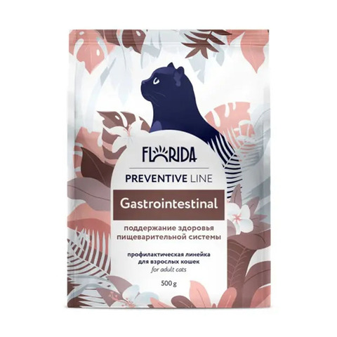 Сухой корм FLORIDA Gastrointestinal при заболеваниях ЖКТ у кошек 500 г (Флорида Гастроинт)