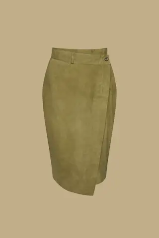 Юбка замшевая асимметричная