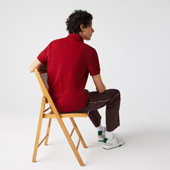 Поло теннисное Lacoste Men’s Regular Fit L Badge Cotton Piqu_ Polo Shirt - red