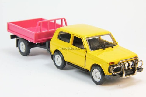 VAZ-21213 Niva Lada with trailer Bison (yellow) Agat Mossar Tantal 1:43