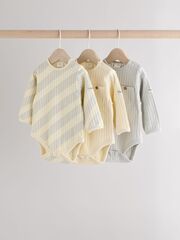 Боди с длинным рукавом для малышей Next B23-062, 3 шт., Серый, Желтый