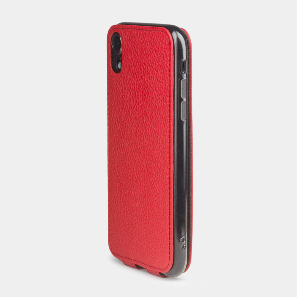 Leather case for iPhone xr ~ calfskin red