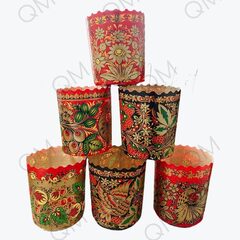 Форма бумажная под кулич 70/85 мм "Хохлома" от 20 шт / 1 упак