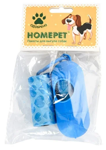 Homepet пакеты для уборки фекалий с держателем, 2 х 20 пакетов